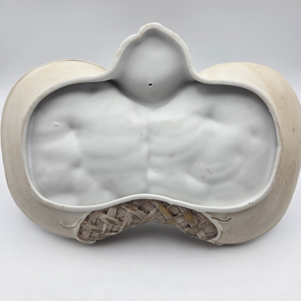 Vintage Baroque Porcelain Putti Centerpiece Planter With Cherubs Swans & Flowers - Picture 13 of 16